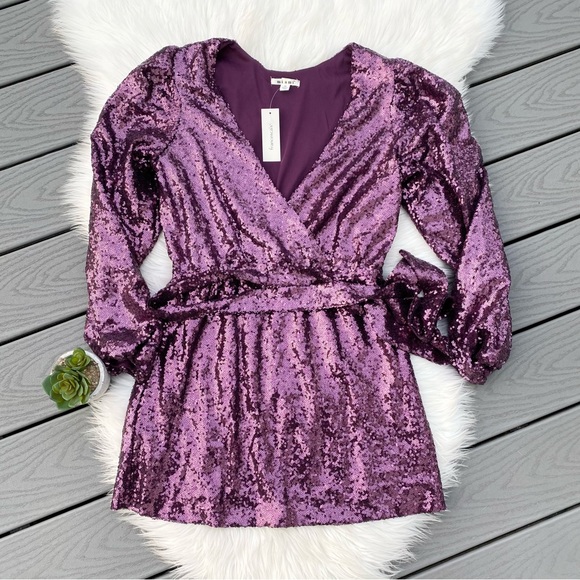 Dresses & Skirts - Purple Sequin Mini Dress